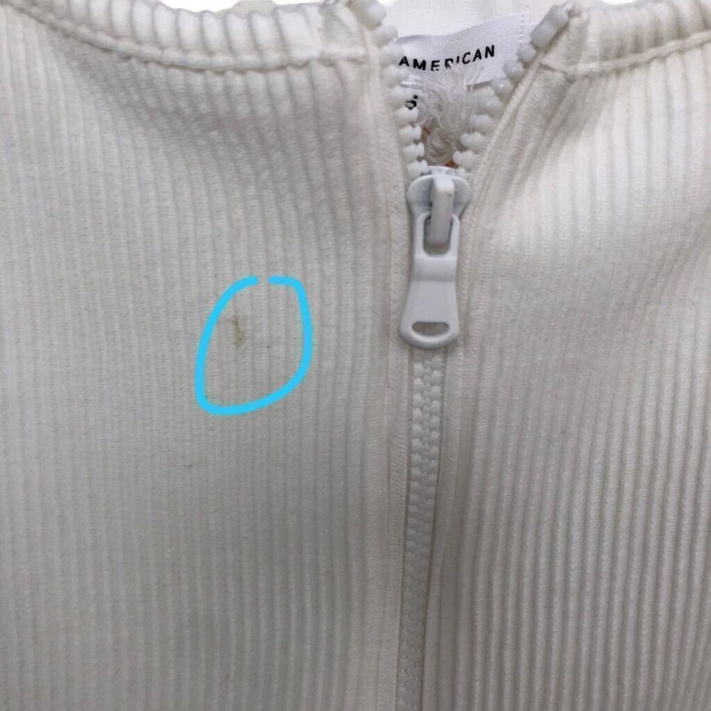 Good American | Half Zip Ribbed Bodysuit NWT Ivory - Picture 4 of 7